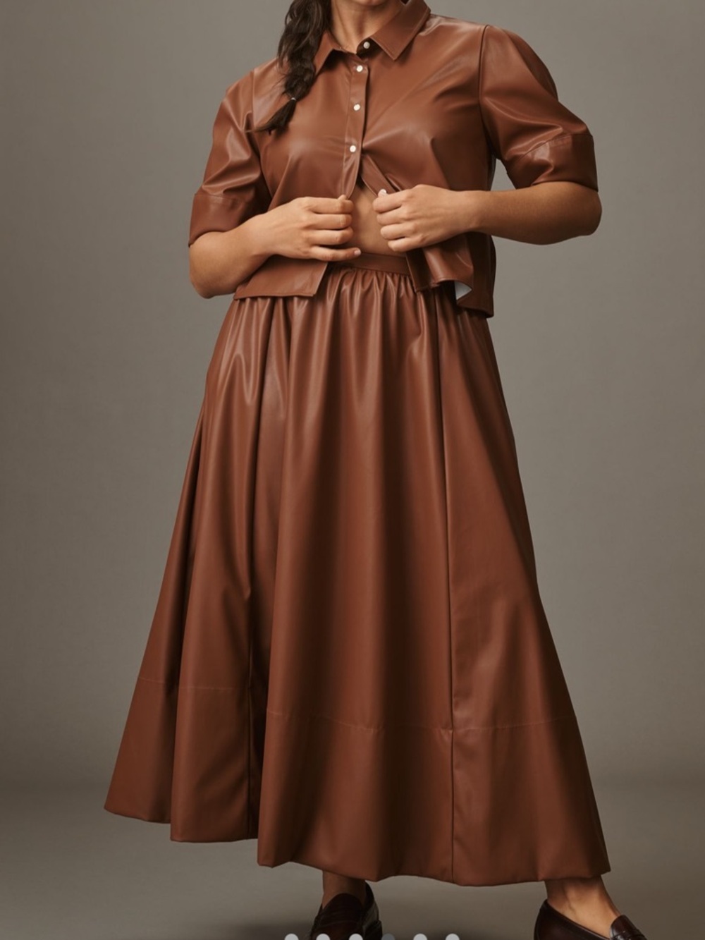 Maeve Faux Leather Full Maxi Skirt - Picture 4 of 4